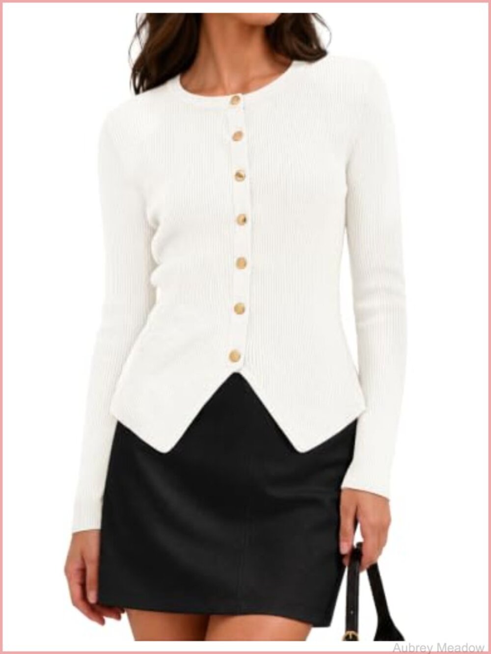 Womens Long Sleeve Ribbed Knit Button Cardigan Sweater